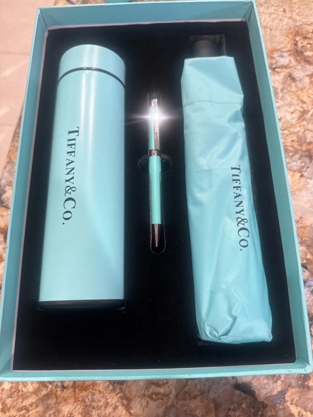 Tiffany & Co Umbrella, Bottle & Pen Gift Set